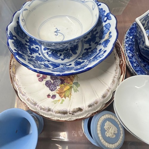 14 - Rummage Box of Ceramics.

Including: Wedgwood, Delft, Royal Crown Derby.