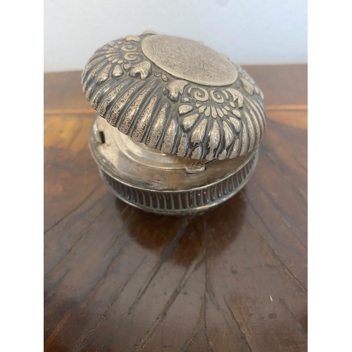 353 - 19th C The Gorham Silver Company , Sterling Silver Travel Inkwell (locks but button missing, can use... 