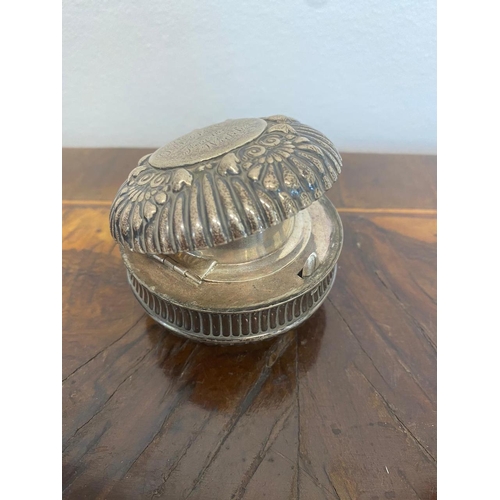 353 - 19th C The Gorham Silver Company , Sterling Silver Travel Inkwell (locks but button missing, can use... 