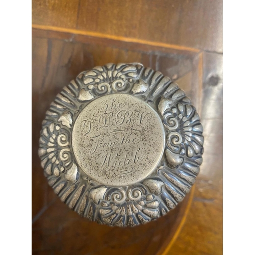 353 - 19th C The Gorham Silver Company , Sterling Silver Travel Inkwell (locks but button missing, can use... 
