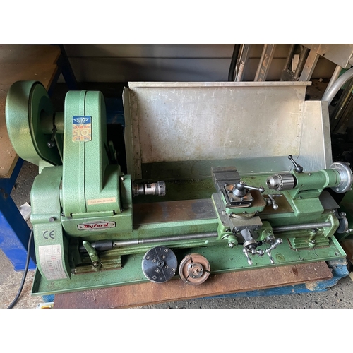 324 - Vintage Myford Diamond 10 Lathe 240v with attachments - Working