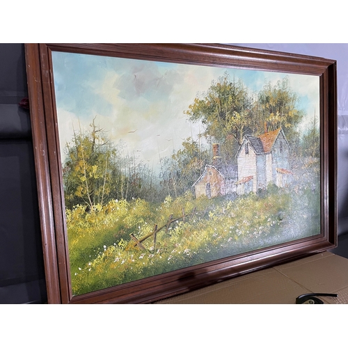 5 - Framed Unsigned Oil of Cottage 
100cm x 70cm