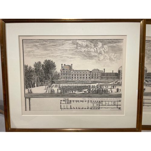 13 - A pair of Framed Etchings of Palace & Grounds 70cm x 59cm
issued by Musee Du Louvre Chalgographie