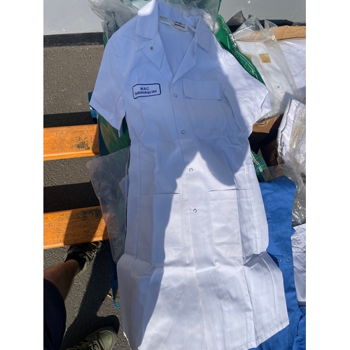 350 - Job Lot of New old stock Medical / Bio Coats various sizes, some may have logo on, majority are blan... 