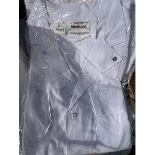 350 - Job Lot of New old stock Medical / Bio Coats various sizes, some may have logo on, majority are blan... 