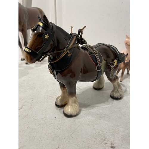 56 - Collection of Beswick Horses + others A/F