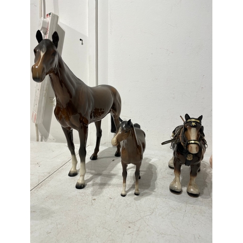 56 - Collection of Beswick Horses + others A/F