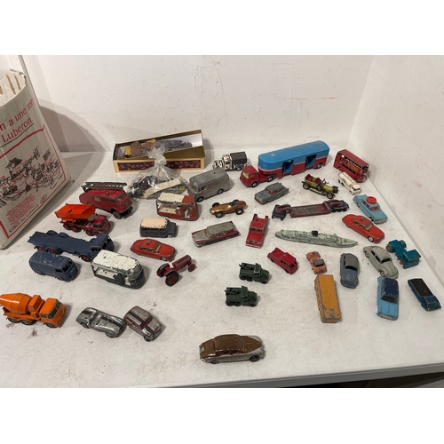 121 - Collection of played Dinky & Corgi Metal Transport, Haulage, Car Models + accessories -A/F