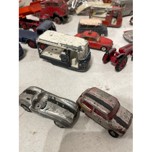 121 - Collection of played Dinky & Corgi Metal Transport, Haulage, Car Models + accessories -A/F