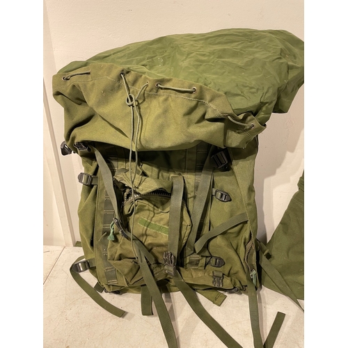 84 - 1990's Green YOKE Harness Webbing Utility Belt + Rucksake and Kit Bag