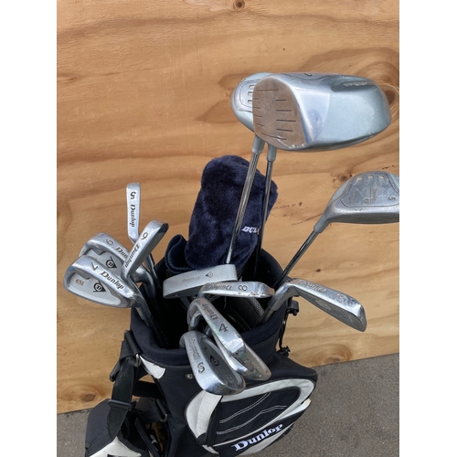 371 - Dunlop Golf Clubs and Bag