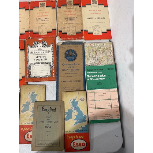 101 - Collection of vintage maps including Ordnance Survey Maps & Bartholomew