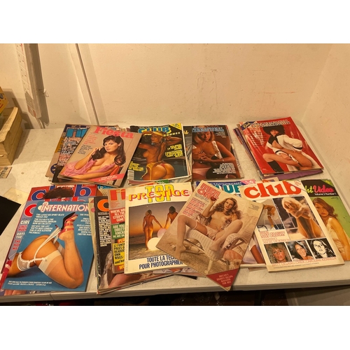 113 - Collection of vintage Fiesta , Club International Glamour Magazines 1960's-1980's approx 40