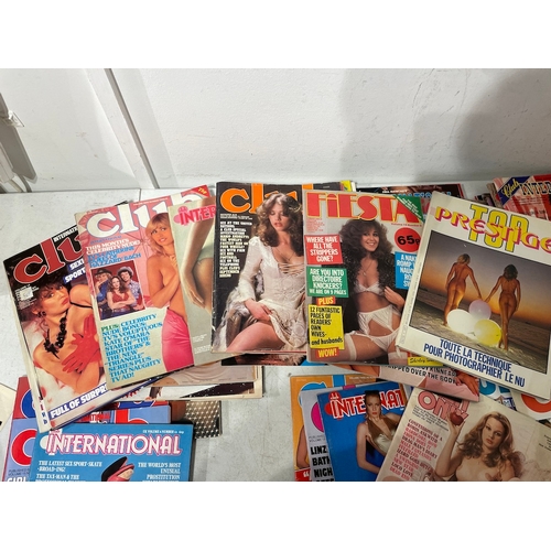 113 - Collection of vintage Fiesta , Club International Glamour Magazines 1960's-1980's approx 40