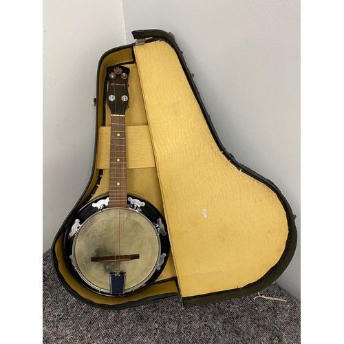179 - Melody Uke by G.H.&.S 1920-30's in hard travel case
Made by George Houghton & Sons, Birmingham