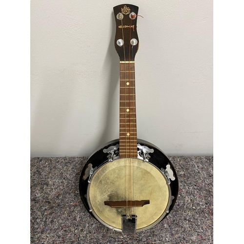 179 - Melody Uke by G.H.&.S 1920-30's in hard travel case
Made by George Houghton & Sons, Birmingham