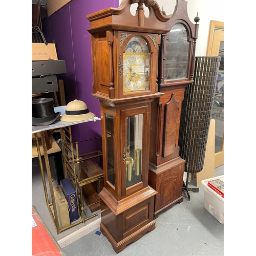 191 - 20th Century Ascot Longclock with Westminster Chime brass Dial Moon face Calendar 
Silent Chime
Beve... 