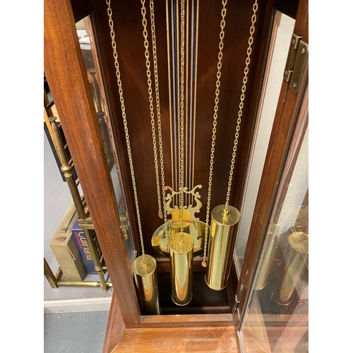 191 - 20th Century Ascot Longclock with Westminster Chime brass Dial Moon face Calendar 
Silent Chime
Beve... 