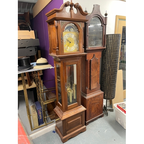 191 - 20th Century Ascot Longclock with Westminster Chime brass Dial Moon face Calendar 
Silent Chime
Beve... 