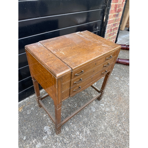 208 - 1920/1940's Oak Case Cutlery Cabinet with over 150 piece John Turton Silver Plated Cutlery not compl... 