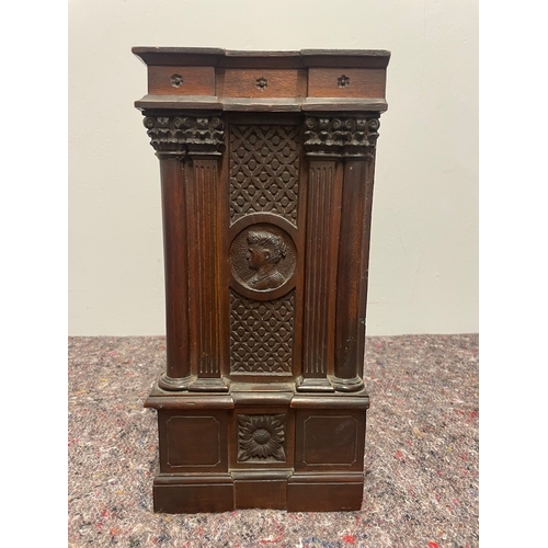 188 - 19th Century French Oak Carved Mantle Clock A/F