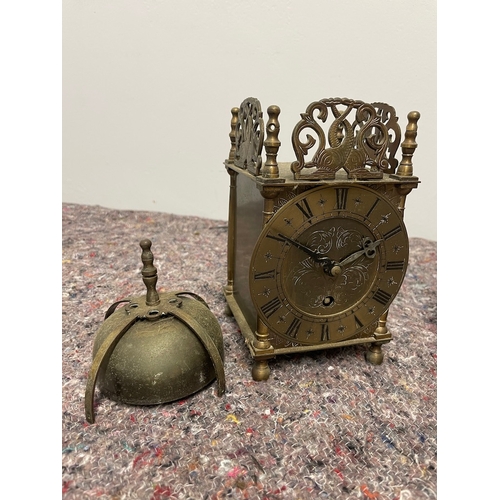190 - 20th Century Empire Brass Mantle clock + Carriage Clock A/F
