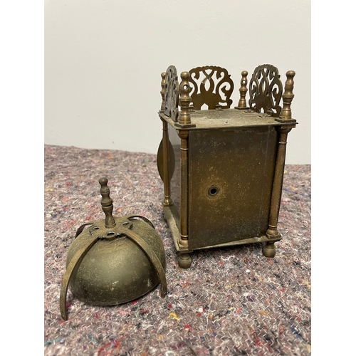 190 - 20th Century Empire Brass Mantle clock + Carriage Clock A/F