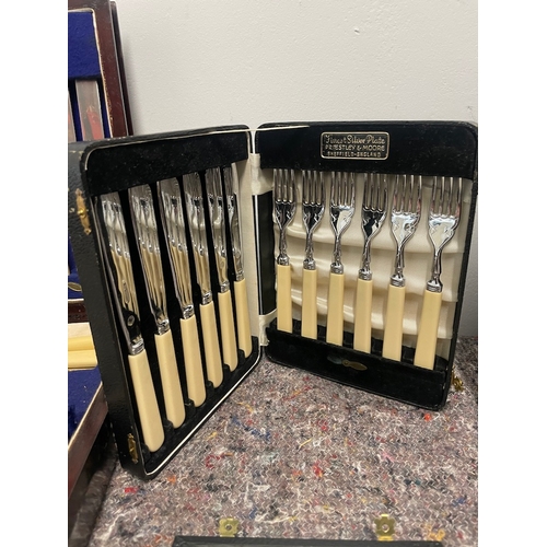209 - Collection of Vintage Cased Silver Plated Cutlery Sets