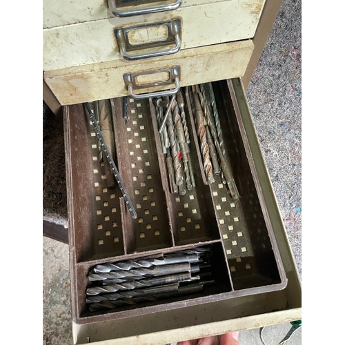 217 - Vintage Metal Bisley Cabinet + Tools
