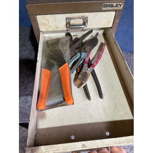 217 - Vintage Metal Bisley Cabinet + Tools