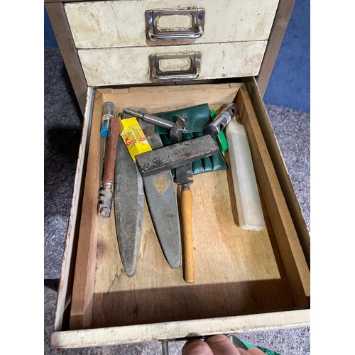 217 - Vintage Metal Bisley Cabinet + Tools