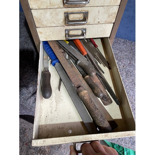 217 - Vintage Metal Bisley Cabinet + Tools