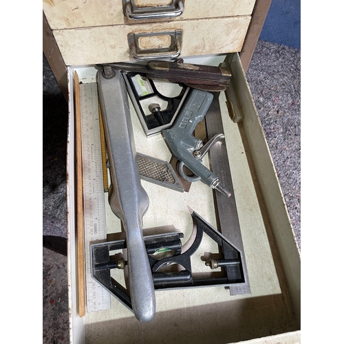 217 - Vintage Metal Bisley Cabinet + Tools