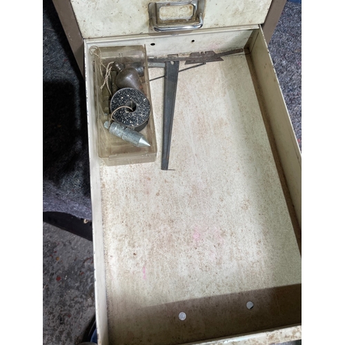 217 - Vintage Metal Bisley Cabinet + Tools