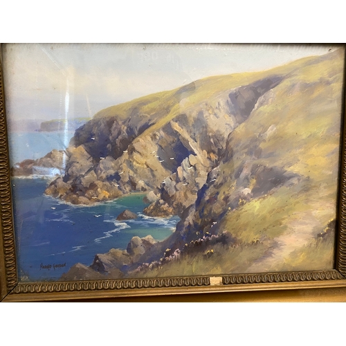 17 - Framed Watercolour by Harold Gordon + one other original artwork with inscription