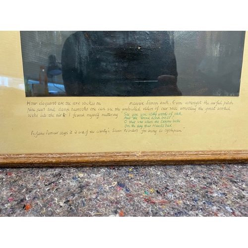 17 - Framed Watercolour by Harold Gordon + one other original artwork with inscription