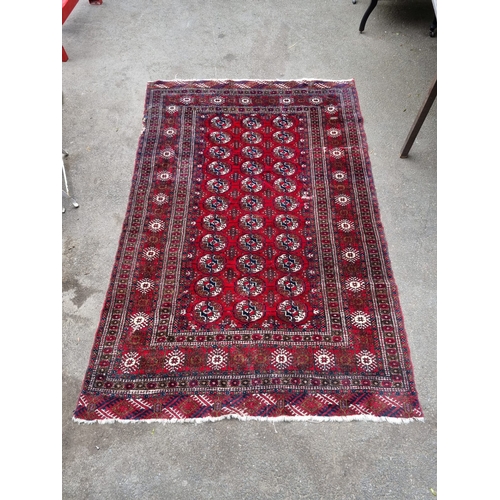 214 - Two Vintage Rugs Cream + Red A/F