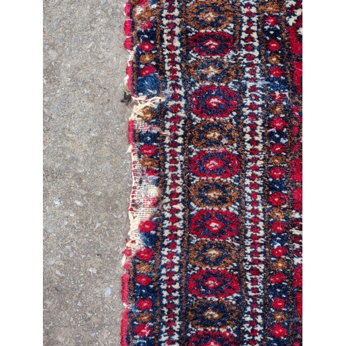 214 - Two Vintage Rugs Cream + Red A/F