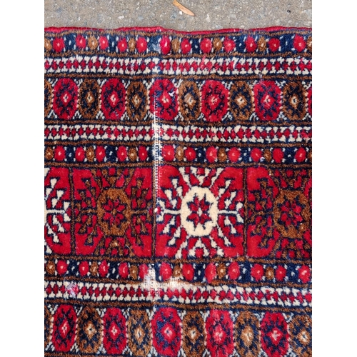 214 - Two Vintage Rugs Cream + Red A/F