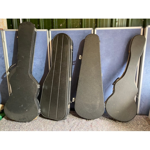177D - 4 Vintage guitar travel hard cases including Hiscox - A/F
