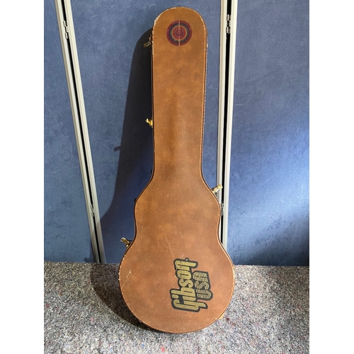 177B - Two vintage Gibson Les Paul Guitar Shroud Brown Travel Cases