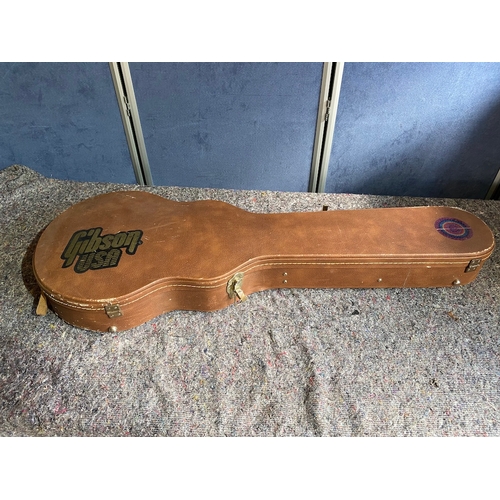 177B - Two vintage Gibson Les Paul Guitar Shroud Brown Travel Cases