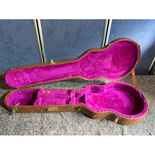 177B - Two vintage Gibson Les Paul Guitar Shroud Brown Travel Cases