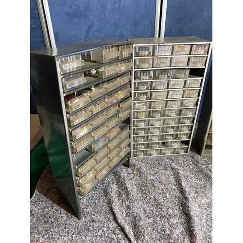 215B - 5 Vintage Multi Draw Component Cabinets with contents as shown