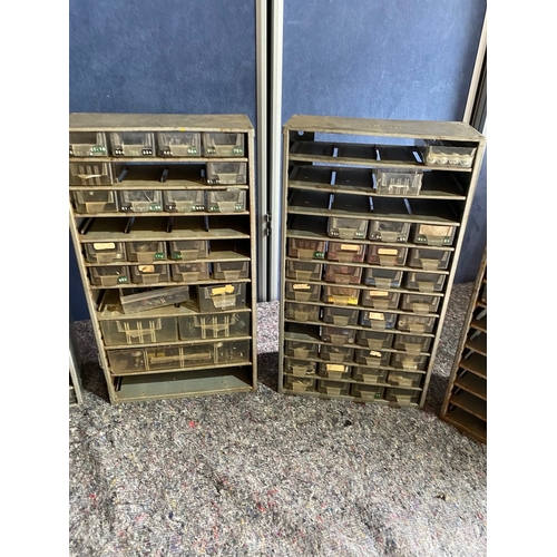 215B - 5 Vintage Multi Draw Component Cabinets with contents as shown