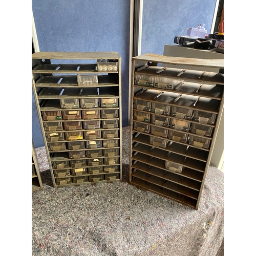 215B - 5 Vintage Multi Draw Component Cabinets with contents as shown