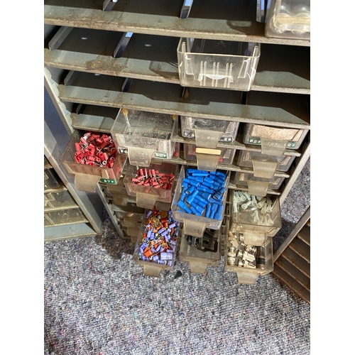215B - 5 Vintage Multi Draw Component Cabinets with contents as shown