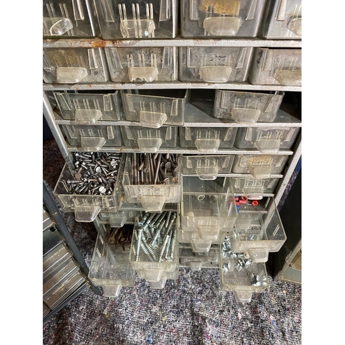 215B - 5 Vintage Multi Draw Component Cabinets with contents as shown