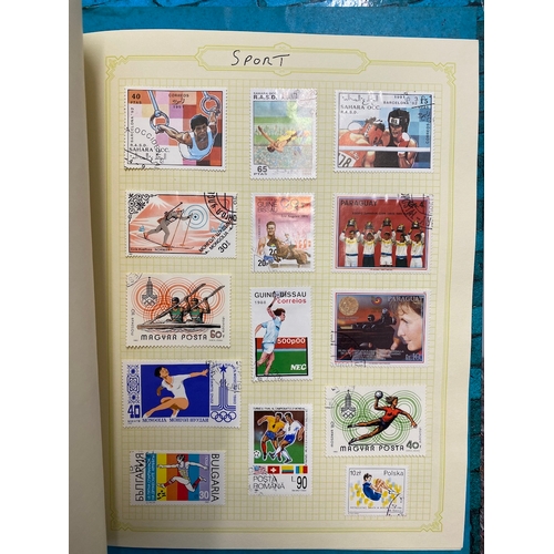 53 - Folder containing over 100 pages of  British & World Stamps of Rail / Red Cross / Reptiles / Transpo... 