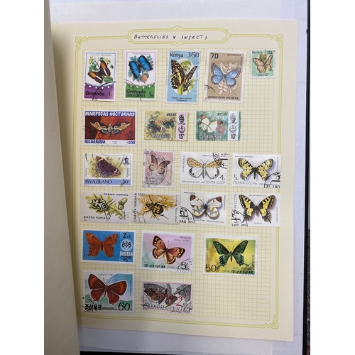 55 - Folder containing over 20/30 pages of British & World Stamps of Buildings / Butterflies & Insects